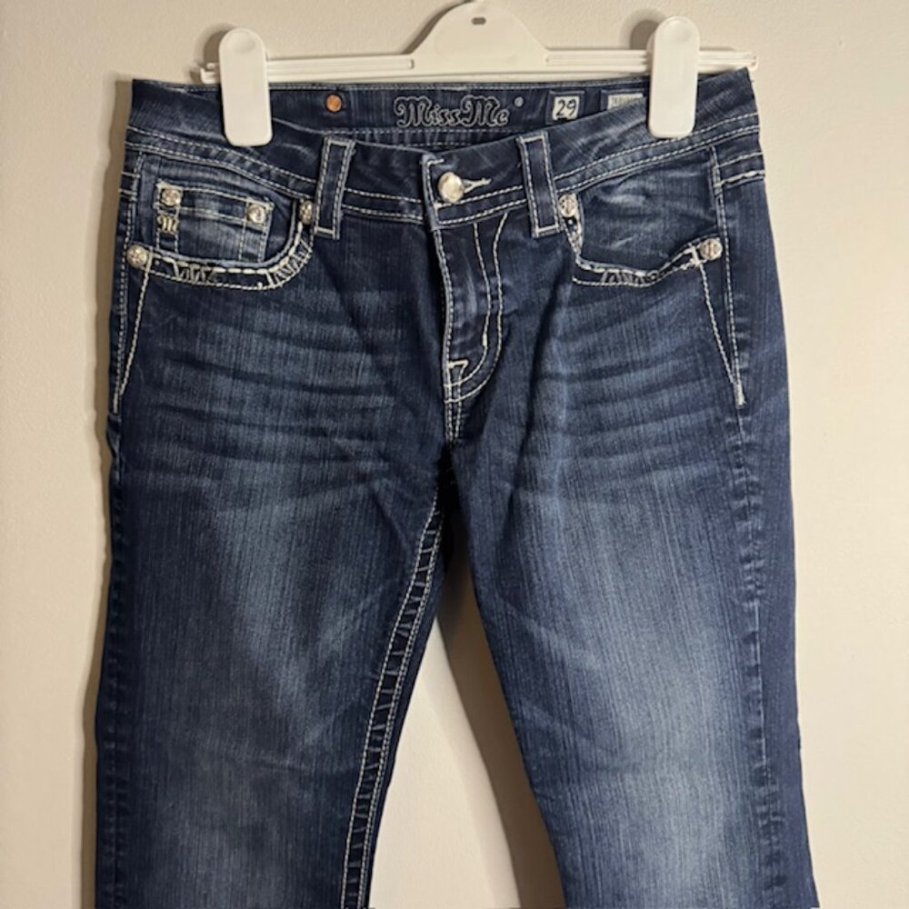 Miss Me Easy Boot Embroidered Rhinestone Jeans Size 29 - Picture 7 of 7